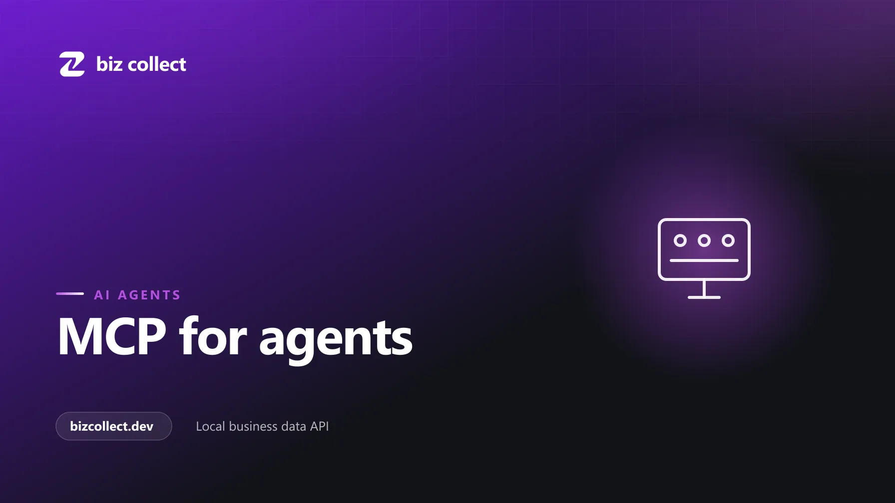 An MCP-style tool definition handing live, structured local business leads to an AI agent loop.